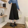 Skirts Midi Women Long High Waist All-Match A-Line Elegant Office Lady Leisure Autumn Winter Simple Basic Fashion Ins Faldas