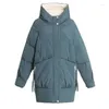 Trenchs de femmes Manteaux à lacets à capuchon en coton Parkas Femmes Fourrure Automne Hiver Parka Épais Maxi Poches matelassées Vestes Chaud 2024 Outwear Coréen