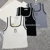 Sommar ärmlösa tankar Kvinnor Bokstäver broderade Vest U Neck Sport Tee Gym T Shirts