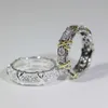 Tijia-Anillo en forma de X con separación de colores, anillo de diamantes cruzados a la moda familiar, anillo de pareja de versión ligera y alta