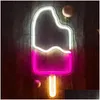 LED Neon Sign Mignon Néon Lights Party Fournitures Fille Chambre Décoration Accessoires Table Cadeaux Pour Enfants Forme Lèvre Banane Arc-En-Ananas Dhvsb