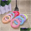 Porta coda di cavallo Cavo telefonico Cavo di gomma Cravatta per capelli Ragazze Elastico Colore caramella Bracciale Ragazza Regalo di Natale Consegna di gioielli Hairj Dhal0