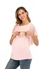 Jurken Maternity Breast Feeding T -shirt Zomer korte mouw T -shirt Chiffon Verpleging losse top zwangerschapskleding