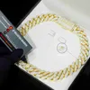 Toptan Özel 10K 14K Gerçek Katı Altın Sertifika Moissanite Elmas Orijinal Küba Bağlantı Zinciri Kolye Güzel Takı 7mm 12mm