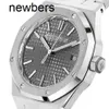 Luxury APS Factory Audemapigue Watch Swiss Movement Abbey Royal Oak Watch 37 mm Gris Index Hour Mark Dialwxac
