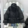 Frauen Trenchcoats Koreanische Lose Kuh Horn Knopf Baumwolle Mantel Kurzen Stehkragen Verdickt Warme Mode Winter Casual Wear