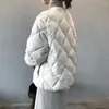 Kadın Trençkotları Sonbahar Kış Pamuklu Ceket Düz Renk Kalınlaştırılmış Elmas Gevşek Sokak Ceket Yarasa Kılıf Moda Moda 2024 Kadın