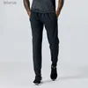 Pants LL-Mens Pants Running Sport Breathable Trousers Adult Sportswear Gym Exercise Fitness Wear Fast Dry Elastic Drawstring Long Pant 240308