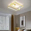 Ceiling Lights Modern Minimalist Indoor LED Chandeliers Lamp Black Gold For Living Room Bedroom Cafe With Remote Control Fixture