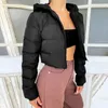 Casacos de trincheira femininos senhora streetwear casual curto com capuz acolchoado jaqueta cor sólida moda outono inverno quente comute elegante femme outcoat