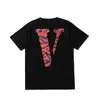 Vlone T-shirt Mäns / kvinnors par Casual modetrend High Street Loose Hip-Hop100% Cotton Printed Round Neck T-shirt US Size S-XL 1208