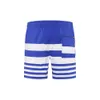Novos shorts masculinos listrados de verão, ajuste casual e solto, calças de praia elegantes de três partes para homens