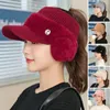 Top Caps Kadın Beyzbol Şapkası Kulak Koruma Tasarımı Örme Mektup Güneş Koruyucu