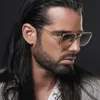 2024 Retro-Quadrat-Damen-Sonnenbrille 2021 neue Doppelstrahl-Small-Frame-Damenmode-Netz-Rot-gleiche Box-Sonnenbrille Herren-Trend-Iron-Man-Brille