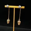 MQ Earrings Skull Designer for Woman Official Reproducts for Man 5A T0P Gold Plated 18K Gift for Girlfriend Morning 925 Silver with box 003