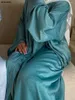 Ethnische Kleidung Siskakia Mode Satinbesetzte Strickjacke Robe Dubai Türkische Frauen Party Gürtel Kimono Abayas Marokkanischer Saudi-Kaftan Muslim Eid