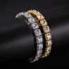 New Trendy Men Bracelets Yellow White Gold Plated Ice Out Full CZ 10MM 7 Inches 8 Inches HipHop Bling Chain Bracelet for Men Nice 2790