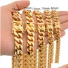 Catene Catene Cuba Fibbia con rubinetto in oro 18 carati Acciaio inossidabile Titanio Densità 8 mm/10 mm/12 mm/14 mm/16 mm Miami Cuban Link Mens Drop Delivery Dhoi9