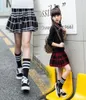 Preppy Spring Autumn Student Girls Plaid تنورات Princess Corduroy تنورة 5 6 7 8 9 10 11 12 13 14 سنة كوريا ملابس الملابس 3135279