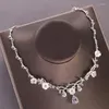 Haarspeldjes Kristal Bruidssieraden Sets Bruiloft Kubieke Zirkoon Kroon Tiara's Oorbel Choker Ketting Strass Set