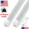 Tubos LED em forma de V 2Ft 4Ft 6Ft 8Ft Cooler Door Led Tubes T8 Tubo de LEDs integrado 120W em forma de D Triple Row Lights Fixture Stock nos EUA Dhvci