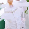 Ubrania z odzieży dla psa ręcznie robione luksusowy różowy biały biały dziobowy haft haftowane tutu sukienki księżniczki do małego średniego szczeniaka ubrania
