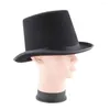 Berets 1/2st Tall Black Top Hat iögonfallande lämplig för alla åldrar kostym prop steampunk entusiaster rekvisita vintage stil