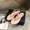 10 giorni consegnati designer francese Donne Slifor Clip Sandali piatti Summer Tied Ladies Scarpe Beach Casual Woman Canale di lusso Flip Flip Fasci