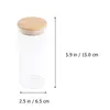 Storage Bottles 2 Pcs Sealed Jar Glass Jars Wooden Cover Bamboo Food Containers Candy Pot