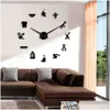 Horloges murales Dentiste Clinique Bussiness Signe Décoratif Grande Horloge Murale 3D Dentiste Médecin Instrument DIY Grand Bureau Décor 210930 Drop Del Dh1Sb