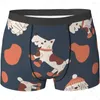 Onderbroeken Grappige Hond Met Kerstmuts Herenondergoed Boxershorts Lichte elasticiteit Mannelijke shorts Nieuwigheid Stijlvol cadeau voor mannen Jongens