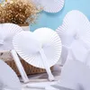 Decorative Figurines Blank Party Folding Painting Birthday Shape 100pcs Wedding Fan Festival Decoration Heart Fans Hand Gift White