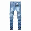 Jeans voor heren Straat BIKER JEANS Gewassen potloodbroek Locomotief Heren Dames Persoonlijkheid Rimpel Slim Fit Broek Hoge elastische jeans 240308