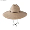 Wide Brim Hats Bucket Hats Fashion new sunshade hat Spring and summer versatile str cs str big brim cowboy hat Outdoor travel sunscreen hat L240308