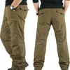 Heren Cargo Broek Winter Casual Warm Dikker Fleece Mannen Katoen Multi Zakken Broek Mannelijke Militaire Tactische MY327 240228