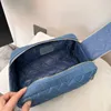 Denim cosmetic bag makeup bag designer women make up bag toiletrys bags Womens Fashion all-match Diamond Lattice handbags with dust bag