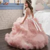 Robes de demoiselle d'honneur en dentelle pour mariages, robes de bal en Tulle, robes de Communion pour bébés filles, robes de fête de concours pour enfants 4127377