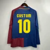 Retro Barcelonas långärmad fotbollströjor Barca 96 97 08 09 10 11 Xavi Ronaldinho Ronaldo Finals Classic Maillot de Foot 12 13 14 15 16 17 Vintage Football Shirt