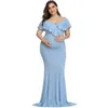 Robes de maternité Pographie Props Robe De Grande Taille Élégante Fantaisie Coton Grossesse Po Shoot Femmes Longues 240228