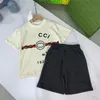 2024New designer men's and women's short sleeve shorts classic brand clothing set Fashion women's letter skirt set children's 90-160CM IOI28