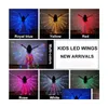 Dancewear Children Led Isis Wings Belly Dance Accessories Children With Sticks Egyptian Stage Performance DJ Dress Drop Delivery Baby Ma Dhqwt