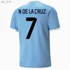 Soccer Jerseys 2022 Uruguay Jersey 22/23 L.suarez E.cavani N.de La Cruz National Team Shirt G.de Arrascaeta F.vaerde R.araujo R.bentancurH240308