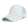 Top kapaklar erkek güneş kapağı zirve yırtık güneşlik dekoratif uzun ağzı ağ anti-uV içi boş beyzbol şapkası şapkası şapkası