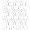48 72 96 pièces Acrylique Transparent Cercle Disques Ensemble Porte-clés Clair Rond Acrylique Porte-clés Blancs Porte-clés pour BRICOLAGE Transparent12352
