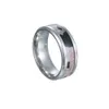 Titanium Steel Natural Stone Rings Band Stainless Steel Wedding Fashion Ring for Men Women Jewelry