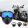 Car Other Auto Electronics New Adt Removable Winter Snow Sports Motorcycle Goggles Ski Snowboard Snowmobile Fl Face Helmets With Glass Dhwn2