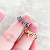 Cluster-Ringe Ring Libelle mit farbigen Steinen Europa Böhmen Schmuck für Frauen Kreatives Geschenk aus 925er Sterlingsilber