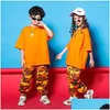 Stage Wear Kid Hip Hop Vêtements Plaine T-shirt surdimensionné Top Camouflage Tactique Cargo Jogger Pantalon pour Girl Boy Jazz Dance Costume Dr Dhgrw