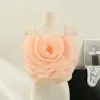 Camis Sweet Big Organza Flower Camisole Girls Elasty Back Slim nad pępkiem Camis Crop Top Mash