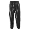 Capris 2pcs Women Men Waterproof PVC Gym Sweat Sauna Suit Loss Weight Top Pants Full Body Running Exercise Wear Resistant Elastic Waist